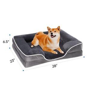 Dog Bed 28"x23" Orthopedic Dog Sofa Bed Medium, Supportive Foam Pet Couch